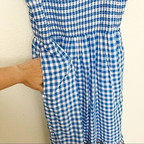 Draper James Taylor Smocked Gingham Midi Dress - Picture 7 of 14